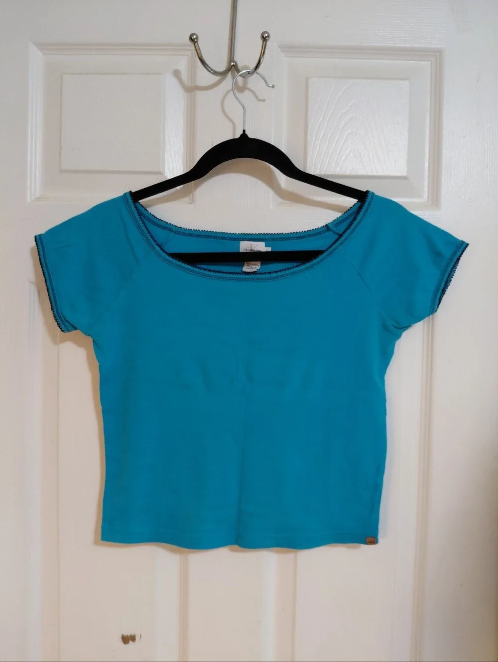Vintage Y2K 90s Calvin Klein Embroidered Jeans & Blue Baby Tee Outfit Size L/10